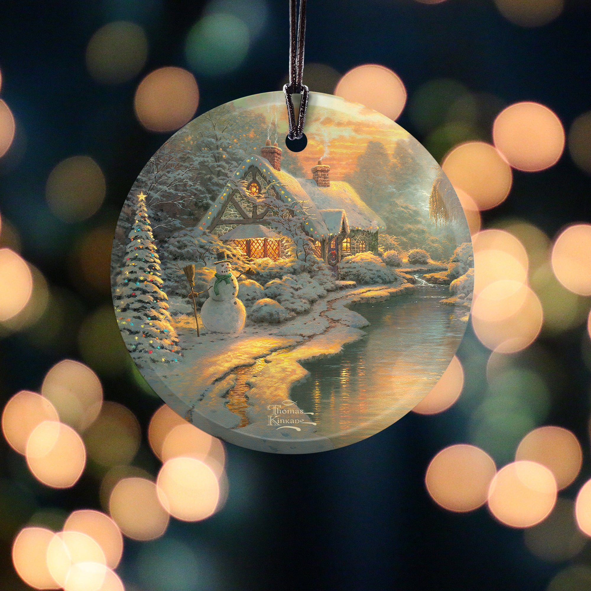 Thomas Kinkade Studios (Christmas Evening) StarFire Prints™ Hanging Glass Print SPCIR457